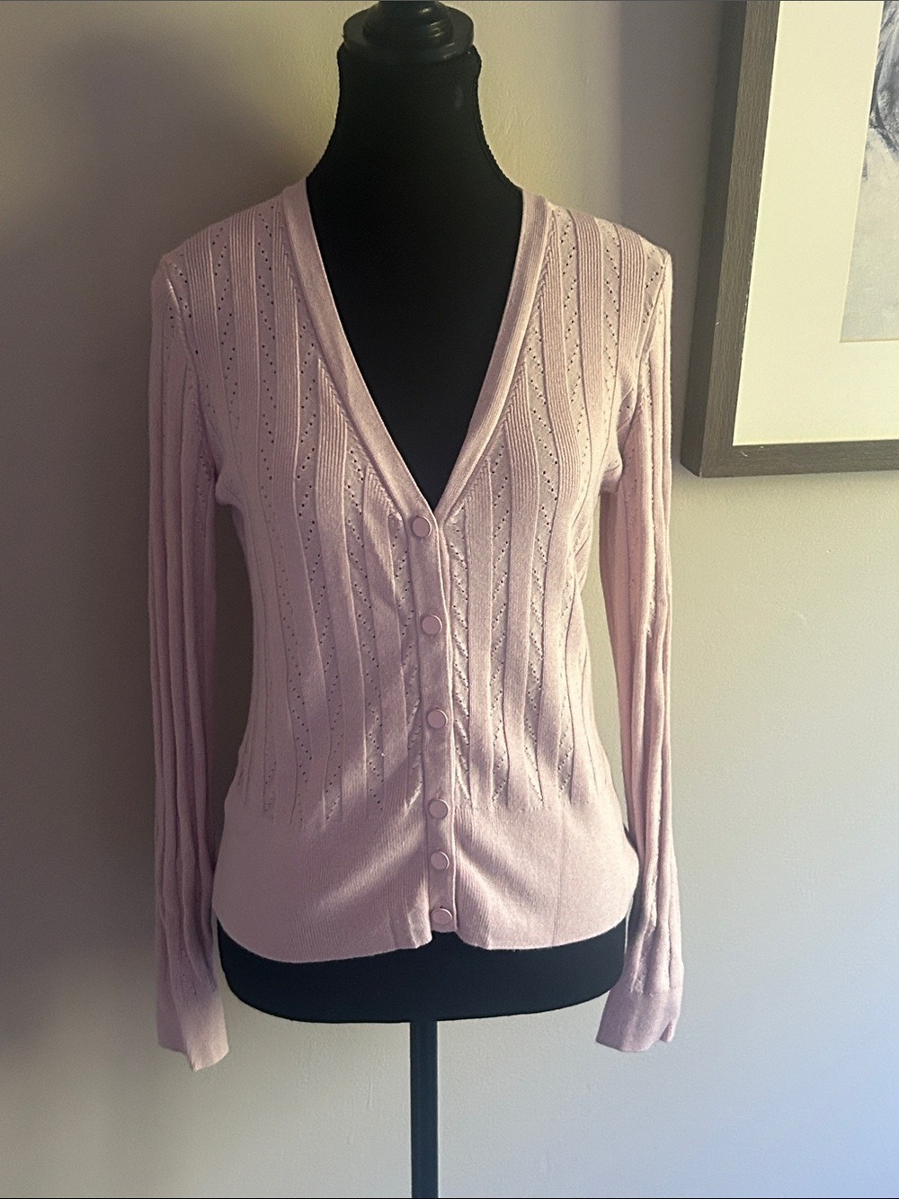 Vero Moda Light Pink V-Neck Button Cardigan